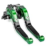 PSLER Moto Leva Freno Leve Frizione, 1 Paio di Leve Lunghezza 185mm / 7,28 pollici Leve per Frizione e Freno Moto Set, per Kawasaki ER-6F ER-6N 2009-2016 (Verde)