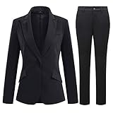 YYNUDA Tailleur con pantalone da donna, stile manageriale, vestibilità aderente, blazer elegante con completo pantalone/gonna per la primavera e l’estate, XL