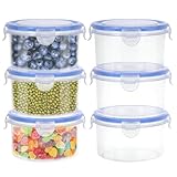 Kssvzz Set di 6 Contenitori per Alimenti con Coperchio, 600ml Contenitori Ermetici per Alimenti, Contenitori Plastica con Coperchio Senza BPA, Impilabile