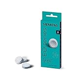 Siemens Set di 10 pastiglie per la pulizia TZ80001A, ideali per rimuovere i residui di olio di caffè, accessori originali, adatte per macchine da caffè della serie EQ e macchine automatiche da incasso