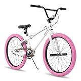 JOYSTAR La BMX freestyle per bambini Gemsbok da 24 pollici è adatta a bambini e bambine dai 9 agli 13 anni. È una bicicletta per bambini da 24 pollici di colore bianco