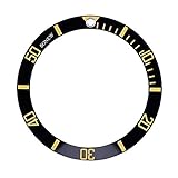Orologi Bezel Inserto in Ceramica Adatta per Date Display Watch Wrist Replacement Parts(Gold)