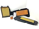 OFFERTA KIT 3 FILTRI ARIA DESTRO SINISTRO TRASMISSIONE + FILTRO OLIO YAMAHA YP 400 MAJESTY 2004 2005 2006 2007 2008 2009 2010 2011 2012 2013 2014 2015