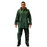 Gahibre Tuta da acqua completa | Impermeabile pieghevole e leggero | Tuta impermeabile da lavoro | Set impermeabile completo | Colore verde, taglia 3XL