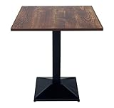 SAMIRA Tavolo da pranzo quadrato 70x70 con top in legno scuro mod. Clint