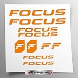 Kit adesivi compatibile con telaio MTB Mountainbike e casco | decals sticker Decalcomanie bici scritte loghi | Stickersland® - Focu (Arancione Opaco)