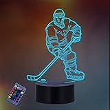 HPBN8 Ltd 3D Hockey su Ghiaccio Night Light Lamp 7/16 Cambiamento di Colore LED USB Power Telecomando Gift Kids Toys Decor Decorazioni di Natale Regalo di San Valentino Regalo di Compleanno