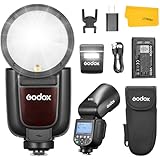 GODOX V1 Pro S V1Pro S Flash per Sony, Speedlite per fotocamera a testa rotonda stroboscopio TTL wireless 2.4G, HSS con batteria agli ioni di litio e Sub-flash Staccabile, Supporto Type-C