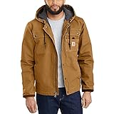 Carhartt Giacca Da Lavoro Vestibilità Comoda In Tessuto Washed Duck, Con Fodera In Tessuto Sherpa, Uomo, Marrone (Carhartt), L