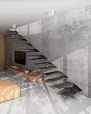 CHYRKA® Pedate scale, scala a sbalzo in acciaio scala 2in1 gradini telaio scala moderna (ST 01.090, Metalo)