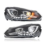 OJTEMHBH Gruppo Fari Anteriori Assy Per VW Per Golf 6 Per MK6 2009-2012 Fari LED Per Auto Aggiornamento Golf R20 GTI Faro Anteriore Automotive Gruppo Fari(One pair Silver)