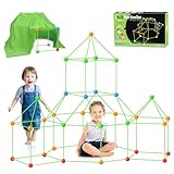 OSDUE 156 pezzi Kit di Costruzione del Forte, Tenda da Gioco, da Costruzione Castelli Fai-da-te Tenda Interni ed Esterni, per Compleanno Regalo di Natale