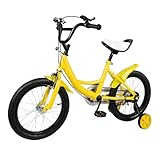 TouTToNG Bicicletta per bambini da 16 pollici con ruote di supporto, regolabile in altezza per 5-8 anni (giallo)
