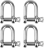PlsMupn M8 D-Grilli 304 in Acciaio Inox, 4 Pezzi Grillo in Acciaio Inox con Perno a Vite Estraibile, per Rigging Pesanti,Ttiranti, Anelli di Collegamento a Catena in Acciaio