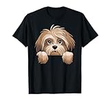 Simpatico Havanese Cucciolo Sbirciando Divertente Havanese Dog Lover Maglietta