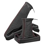 Cuffia del cambio e manicotto del freno a mano, compatibile con Opel Astra G, accessori interni per auto, pomello del cambio, copertura della leva del cambio, copertura della leva del cambio, in vera