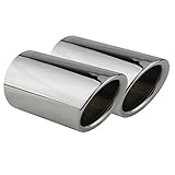 L&P A290 2 Terminali di Scarico in acciaio inox lucidato a specchio e cromato, pronti all'uso