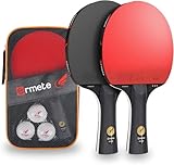 Set da ping pong, 2 racchette da ping pong professionisti, 3 palline da ping pong e borsa per il trasporto, ideale per principianti, famiglie e professionisti