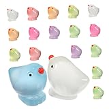 Vaguelly Set Di 18 Statuette Di Pollo in Miniatura Pulcini in Vari Colori Decorazione in Resina Per La Decorazione Sicuro Per Ragazzi E Ragazze