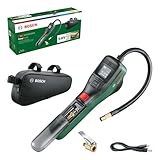 Bosch Home and Garden pompa per bicicletta/mini compressore portatile a batteria EasyPump 3,0 Ah; 3,6 V; funzione Autostop; 150 PSI; 10,3 bar; USB-C; 3 adat; Spina conn rapida; Borsa per bicicletta