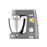 Kenwood KWL90.004.SI Titanium Chef Patissier XL Impastatrice Planetaria, 4 Ganci e Fruste per Impastare, Montare e Miscelare, 2 Ciotola da 5L e 7L, Paraschizzi