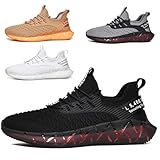 Uomo Donna Running Scarpe da Ginnastica Leggere Traspirante Casual Sportive Mesh Comode Fitness Jogging Sneakers Multicolore G156 Black 45