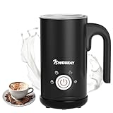 NWOUIIAY Montalatte Elettrico 4 in 1 Cappuccinatore Elettrico 300ML 600W Silenzioso con Manico per Latte Caldo e Freddo Schiuma di Latte Rivestimento Antiaderente per Latte Cappuccino Macchiato