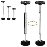 2 aste di sostegno regolabili per mobile bagno, supporto telescopico, diametro pavimento in acciaio inox 95 mm, area telescopica 30-45 cm, per montaggio di mobili, scaffali, cucina, bagno, soffitto