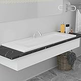 Leepesx Lavabo Lavandino Bagno da Appoggio Lavabo Bagno Lavandino da Giardino Acquaio da Esterno Lavabo da Incasso 101x39,5x18,5 cm in Ceramica Bianco