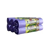 CSC - Sacchetti Spazzatura 110L con Laccetti, 60 Pz, Sacchi Spazzatura Grandi per Raccolta Differenziata Esterno e Interno, Sacchi Spazzatura 70x110 cm Antiforo - Buste Spazzatura 6 Rotoli, Viola
