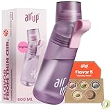 air up® Borraccia Twist Pro originale starter set con cialde air up® in 5 gusti I Borraccia da 600ml con aromi senza zucchero I Lavabile in lavastoviglie, senza BPA I Colore viola