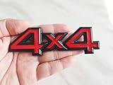 Adesivo 3D con logo 1 x 4 x 4 emblema adesivo in metallo adatto per auto camion pick-up (nero rosso)