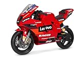 Peg Perego Ducati GP Moto Elettrica Cavalcabile per Bambini dai 3 Anni, Ruote Stabilizzatrici, Batteria Ricaricabile da 12V, Clacson, Rombo Motore, Velocità fino a 7,6 km/Hh