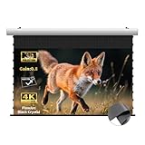 WUPRO FlowArc Black Crystal - Schermo a discesa motorizzato Deluxe 4K ALR Cassa Alum Bianco Incasso Soffitto Compat Proiettori 1800 lumen Standard/Teleobiettivo (100")
