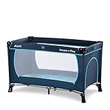 hauck Lettino da Viaggio Dream N Play Plus - Culla Neonato fino a 15kg - Letto Pieghevole 60x120cm - Box Bambini con Uscita Laterale - Borsa Inclusa - Navy Aqua