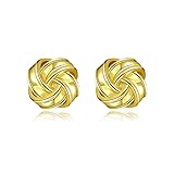 Orecchini a perno da donna, con nodo d'amore, 7,4 mm