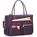 RAINSMORE Borsa Lavoro Donna per Insegnante Infermiera Grande Borsa Porta PC Università con Tasca Isolata per Ufficio Università Scuola Viola Scuro