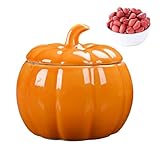 Tuxuseo Piccola zucca in ceramica, per Halloween, conservazione ermetica, per dolcetti, cucina, soggiorno