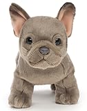 Uni-Toys - Bulldog francese (grigio) - Senza guinzaglio - 26 cm (lunghezza) - Cane di peluche - Peluche peluche