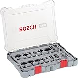Bosch Professional Set Frese da 15 pz. Miste, per Legno, Accessorio Fresatrici Verticali con Codolo di 8 mm