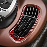 KUNGKIC Per Fiat Panda 2013 – 2025 in fibra di carbonio per auto, console centrale, cruscotto, entrambi i lati, telaio di scarico dell'aria, adesivo per interni, accessorio decorativo, regalo (rosso)