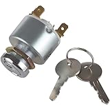 Greluma 1 pezzo Blocchetto di accensione per auto,interruttore di accensione dell'interruttore di avviamento del motore universale da 12 V,di accensione/spegnimento a 3 posizioni con 2 chiavi