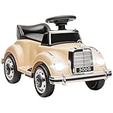 HOMCOM Macchina Elettrica per Bambini, Auto per Bambini Mercedes-Benz 6V con Musica, Età 18-48 Mesi, Beige