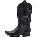 IF Fashion Cowboy Western Scarpe da Donna Stivali Stivaletti Punta Quadrata Camperos Texani Etnici C19004-4 nero N.36