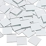 BELLE VOUS Specchi da Parete Moderni Quadrati (50pz) - 7,4 cm - Set Specchi Decorativi da Parete in Vetro per Fai da Te, Artigianato - Specchi Decorativi per Mosaico, Soggiorno, Camera da Letto
