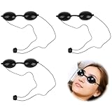 3 Pezzi Occhiali Protettivi per Lampade a Luce Rossa, Occhiali Protettivi per Lampade a Infrarossi, Occhiali Solarium UV Occhiali di Sicurezza Laser, Occhiali di Sicurezza LED Protezione UV (Nero)