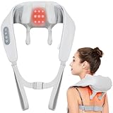 Relaxora Massaggiatore per collo con riscaldamento Shiatsu Massaggiatore elettrico senza fili con ricarica USB con 3 modalità 3 intensità per casa e ufficio
