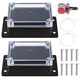 2 Pezzi Scatola di Giunzione Impermeabile IP65, Scatola di Derivazione Esterna, Custodia per Scatola Elettrica da Esterno di Progetto Elettronica con Orecchio Fisso - nero trasparente