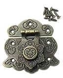 WUNZILO 2 pcs Serratura antica, con chiusura a scatto Chiusura fermaglio viti per contenitore di gioielli in legno (56 * 48 mm, M)