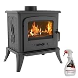 KRATKI Stufa a legna in ghisa KOZA K7 5kW Ø130mm - riscaldamento efficiente gamma di potenza 3-8kW, Stufa in ghisa ECO-DESIGN - Stufe Classe di efficienza energetica A con Detergente vetrocamino